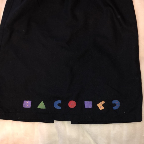 Vintage 2PC Sabrina Capune black theatre decal suit jacket + skirt - Picture 11 of 13